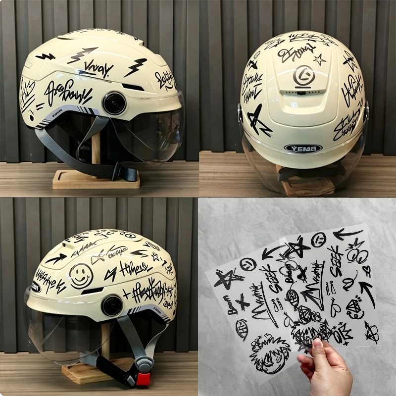 Juego de 2 Adhesivos Punk Graf - Scooter Helmet Set reseña y precio